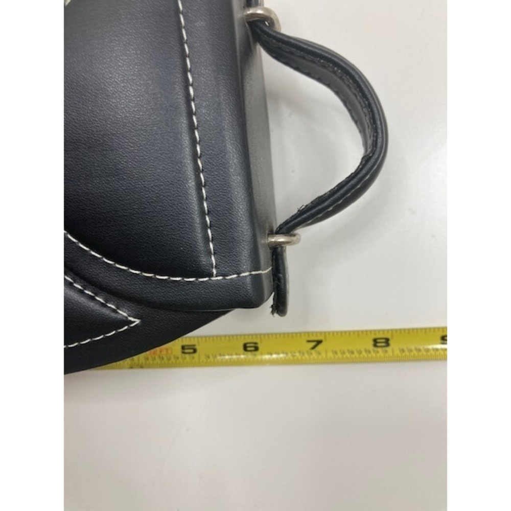 New Black Leather Travel Jewelry Case Mirror, Hard Outer Snap Case - Picture 12 of 13